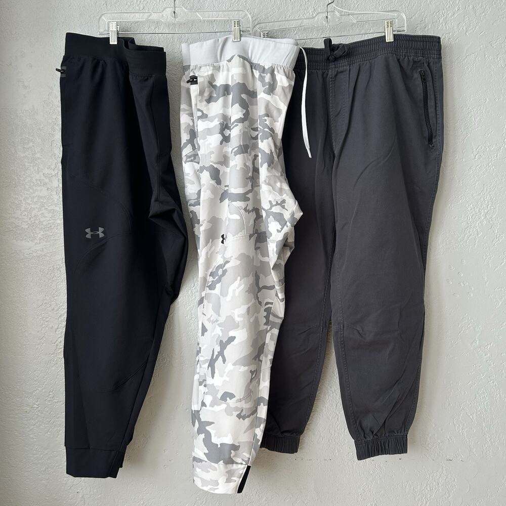 Under Armour Jogger Pants Bundle 3XL Men Black Gray Camo Athletic Activewear